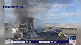 Tractor-Trailer Carrying 'Hazardous Waste' Catches Fire In Death Valley