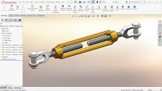 Solidworks tutorial Design of Turn Buckle M10