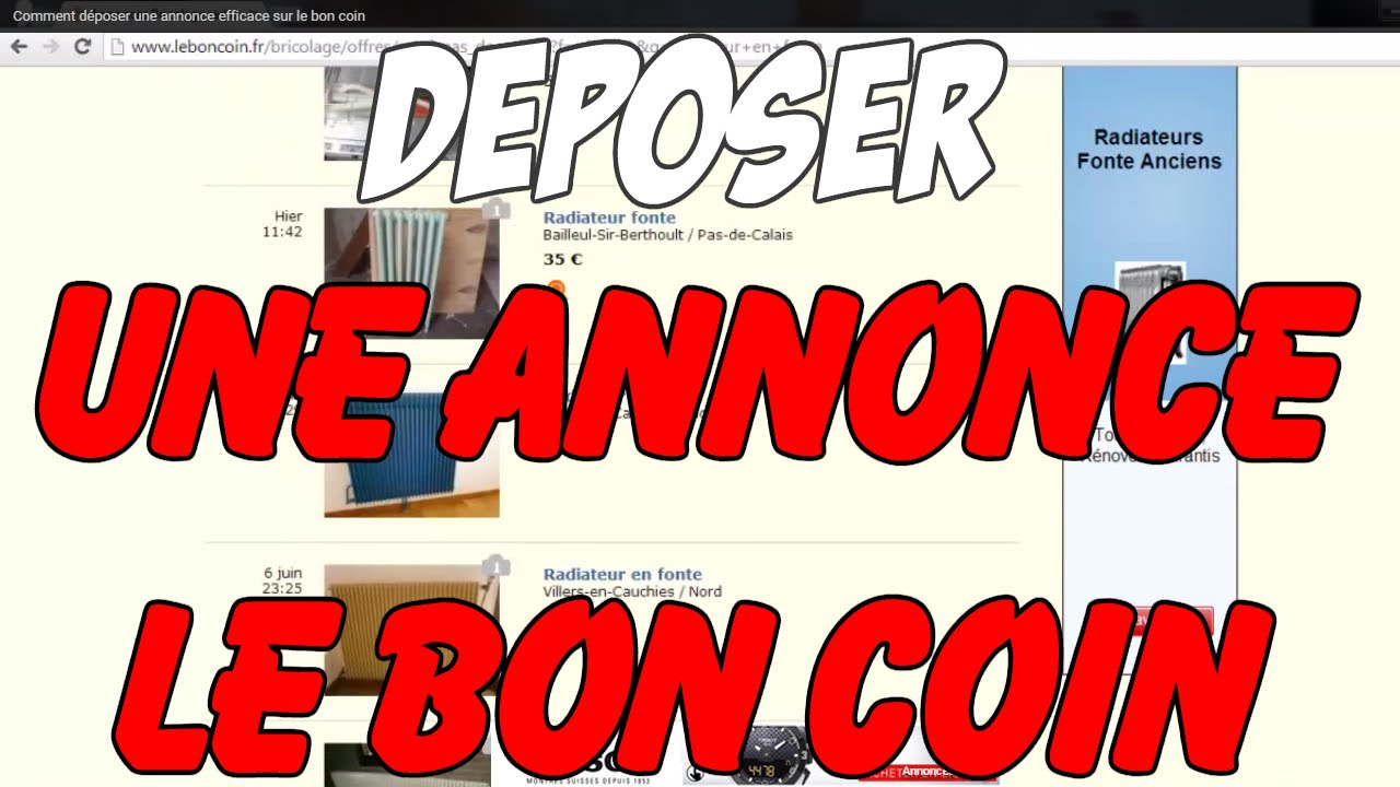 Comment déposer une annonce efficace sur le bon coin YouTube