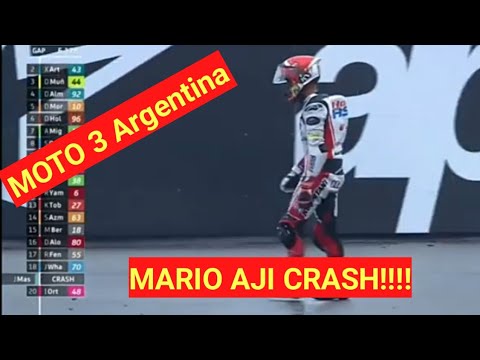 moto 3 Argentina, mario aji crash.