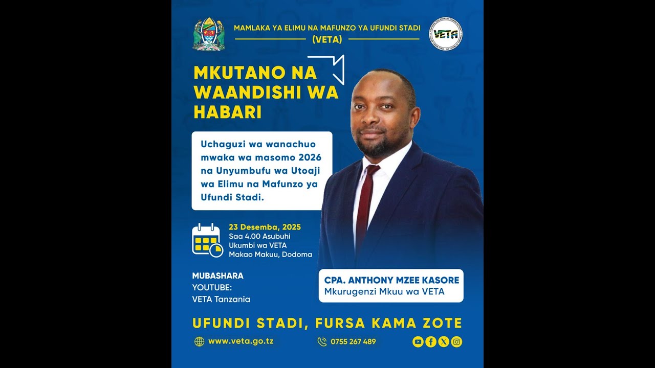 MKUTANO NA WAANDISHI WA HABARI - MKURUGENZI MKUU VETA