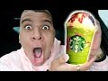 DIY STARBUCKS DRAGON FRAPPUCCINO TASTE TEST!! (STARBUCKS SECRET MENU)