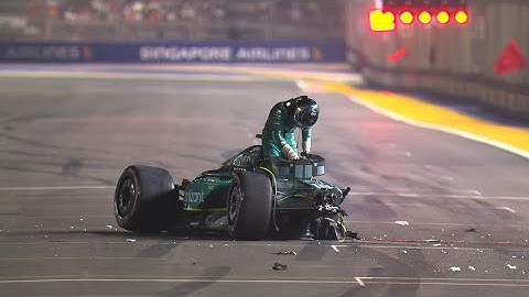 Lance STROLL massive crash in Singapore Qualifying 2023 #singaporegp #formula1