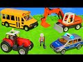 Playmobil City Toys for kids عجلات على متن الحافلة مع حفارات وجرار وشاحنات ومركبات ألعاب