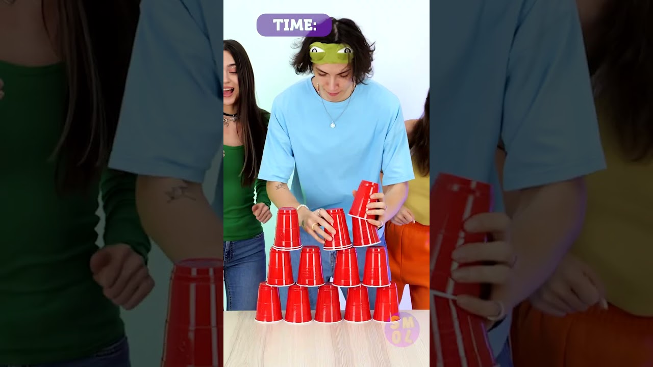 Who will be the fastest to put all the cups together? You don't expect! || COOL Challenges #shorts