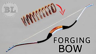 Forging a BOW  out of a Rusted COIL SPRING