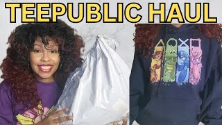 TEEPUBLIC TRY ON HAUL 2023 | hoodies, sweatshirts, long sleeve shirts SHIPPING TIME TEEPUBLIC REVIEW