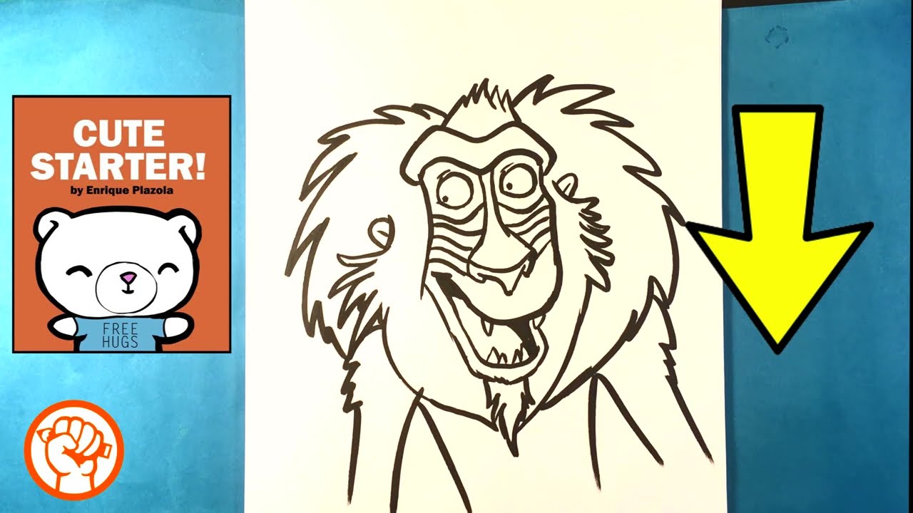 Featured image of post Rafiki Simba Drawing With Mane Draw a line which will act as the center of his head