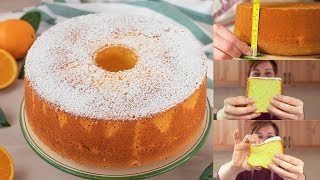 ORANGE CHIFFON CAKE Easy Recipe by Benedetta  Tall and Soft American Donut