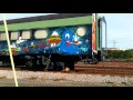 1049 vintage passenger car with graffiti