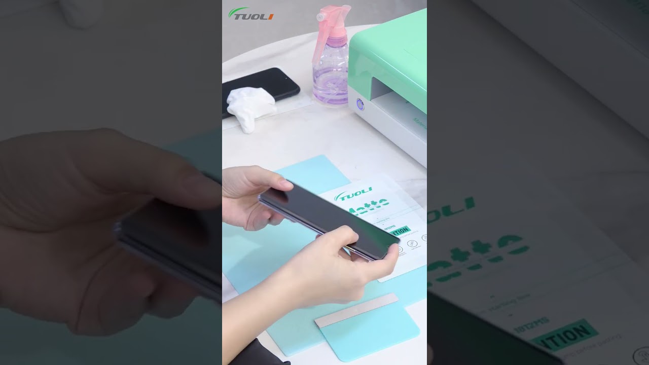 Make a sceen protector for Android curved mobile with TL1812MS matte hydrogel film & TL518 machine