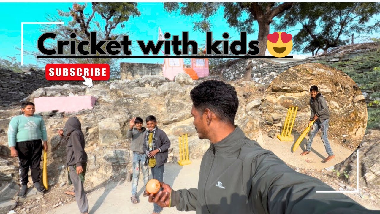 Bacho Ke Sath Cricket Khela 🏏 | Bachpan Ki Yaadein Taza Ho Gayi.@AjjuXplore