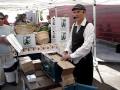 French Man Play Barrel Organ French Man Play Barrel Organ