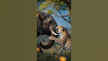 Leopard Challenges Elephant#zoon#Wild animal#Animal wars#ChatGPT#sora#openai#ai#elephant