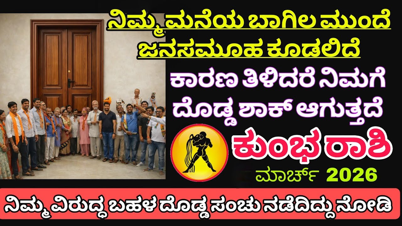 ನಿಮ್ಮ ಮನೆಯ ಬಾಗಿಲ ಮುಂದೆ ಜನಸಮೂಹ ಕೂಡಲಿದೆಕಾರಣ ತಿಳಿದರೆ ನಿಮಗೆ ದೊಡ್ಡ ಶಾಕ್ ಆಗುತ್ತದೆ ಕುಂಭ ರಾಶಿ