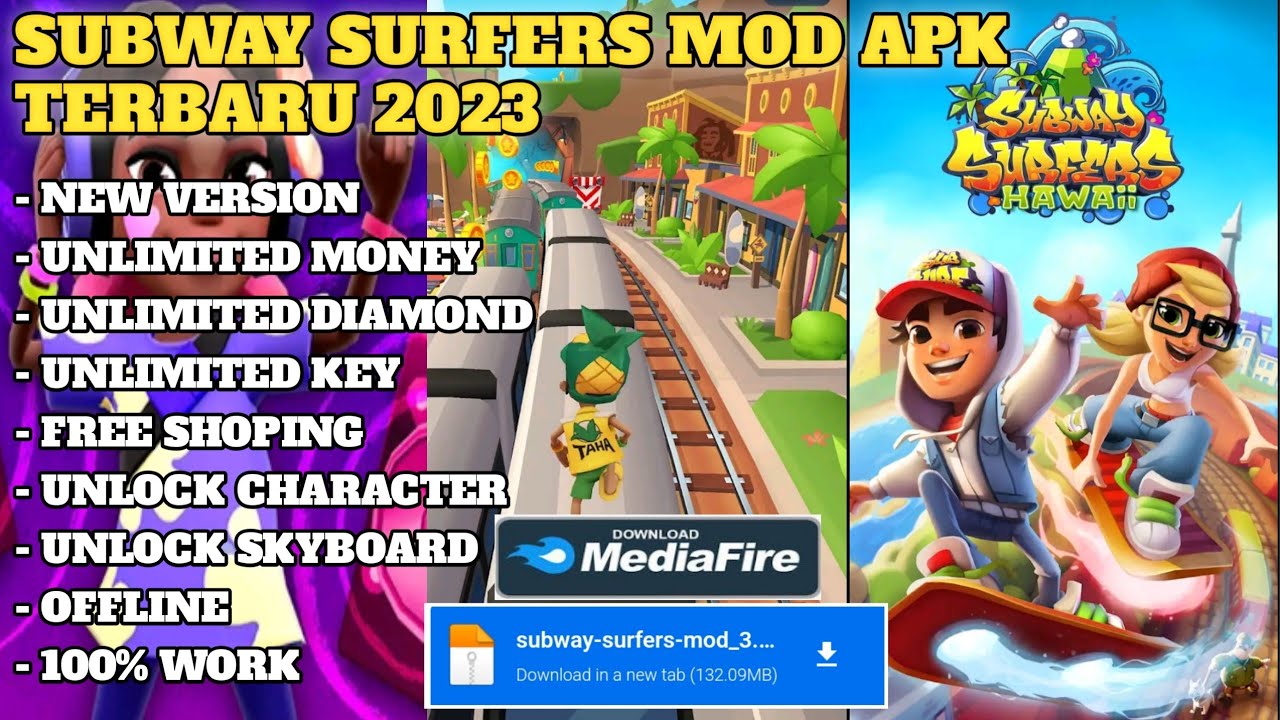 Subway Surfers Mod Apk v3.21.1 Unlimited Characters Money And Keys 2023