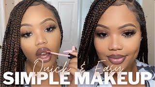 Quick & Easy Natural Makeup Tutorial (Glossy Brown Lip Liner Combo) ✨