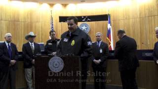 Press conference on Glass Dragon bust