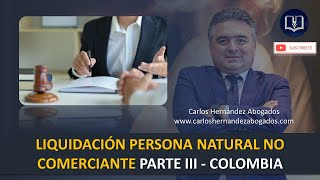 LIQUIDACIÓN PERSONA NATURAL NO COMERCIANTE PARTE III COLOMBIA