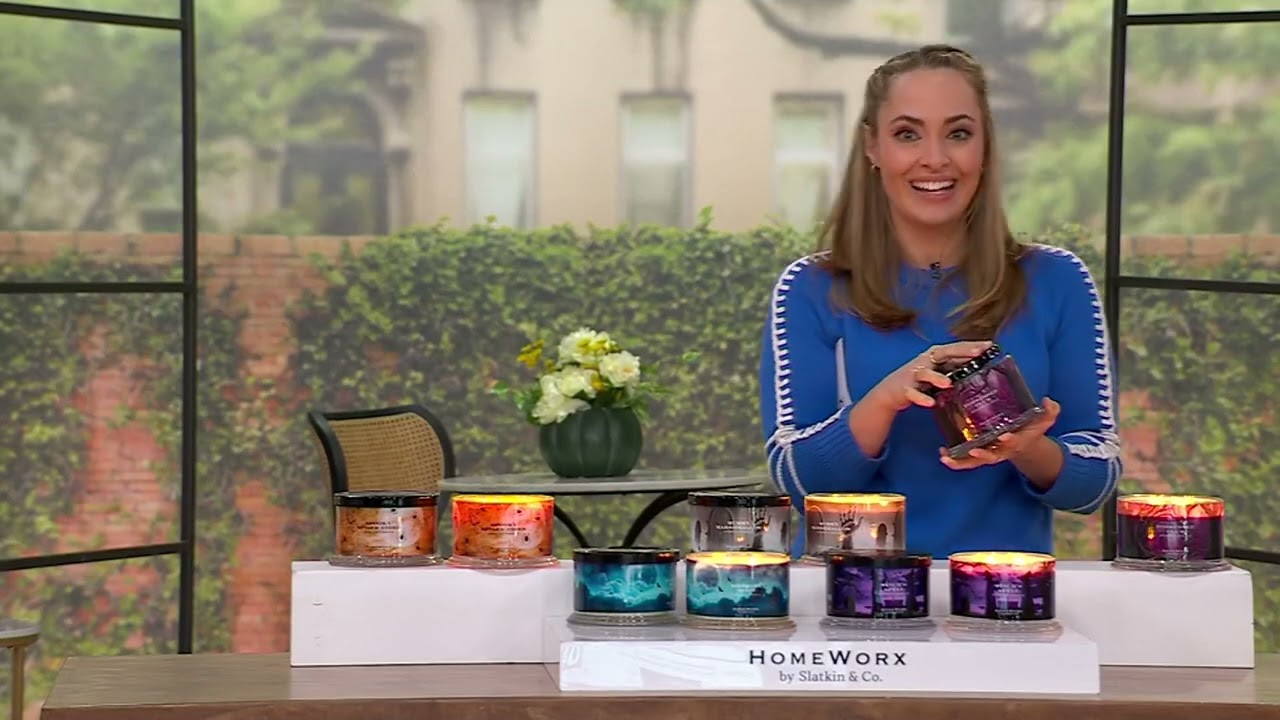 HomeWorx by Slatkin + Co. Set of (2) 18oz Halloween Candles on QVC