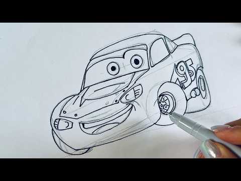 How to Draw Lightning McQueen Step by Step 🚗 Draw & Color with Me!