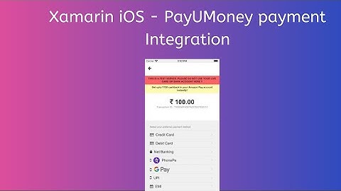 Xamarin iOS PayUMoney Payment Integration #Xamarin