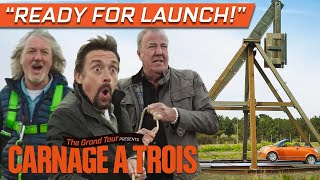 Clarkson, Hammond and May Catapult a Citroën Back to France | The Grand Tour: Carnage A Trois
