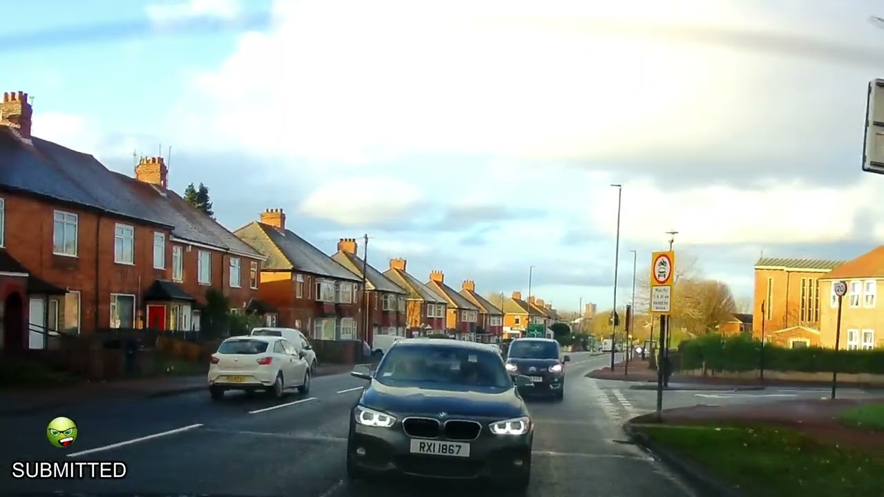 Crazy volvo driver speeding towards oncoming traffic in wrong lane
