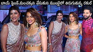 Manchu Lakshmi, Rakul Preet Singh With Her Boyfriend Jackky Bhagnani At Diwali Celebrations Dc