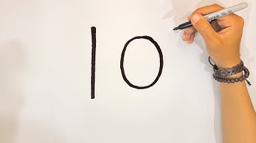 UNICORN DRAWING WITH NUMBER 10 EASY ART FOR BEGINNERS