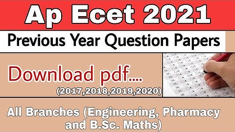 Ap Ecet Previous Year Question Papers with Key Sheet|Download pdf|All branches #apecet2021