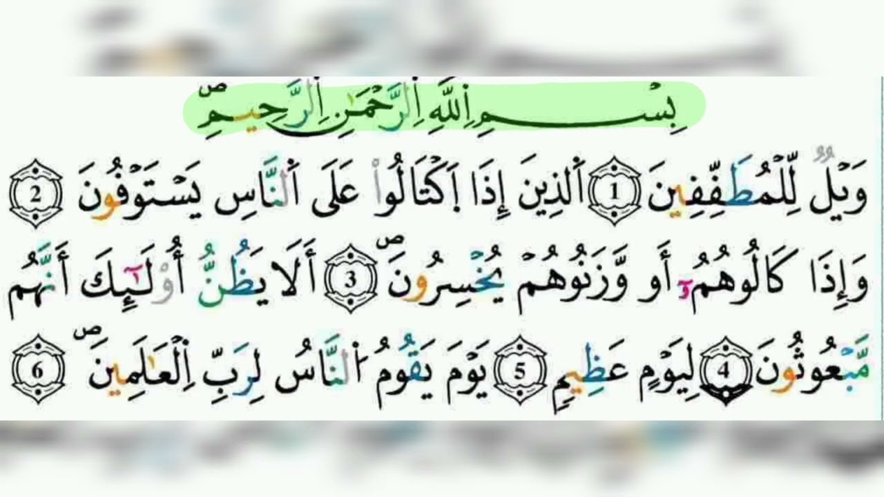 سورة المطففين || مكررة 4 مرات || رواية ورش للشيخ الحصري 