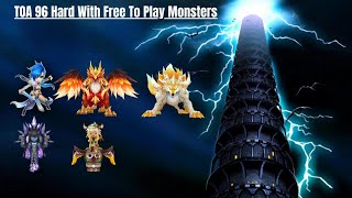 Summoners War: Trial of Ascension Hard Lv 96 - Free To Play Monsters Only!