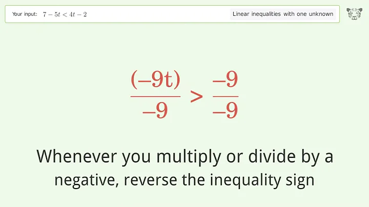 Solving Linear Inequalities: 7-5t is Smaller Than 4t-2
