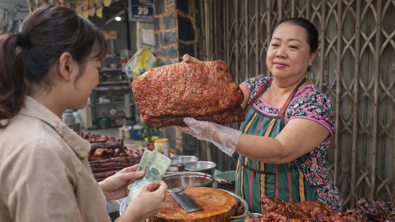 Âm thanh chặt heo quay đã tai nhất Sài Gòn, bà trùm Lệ Chép thu cả xô tiền
