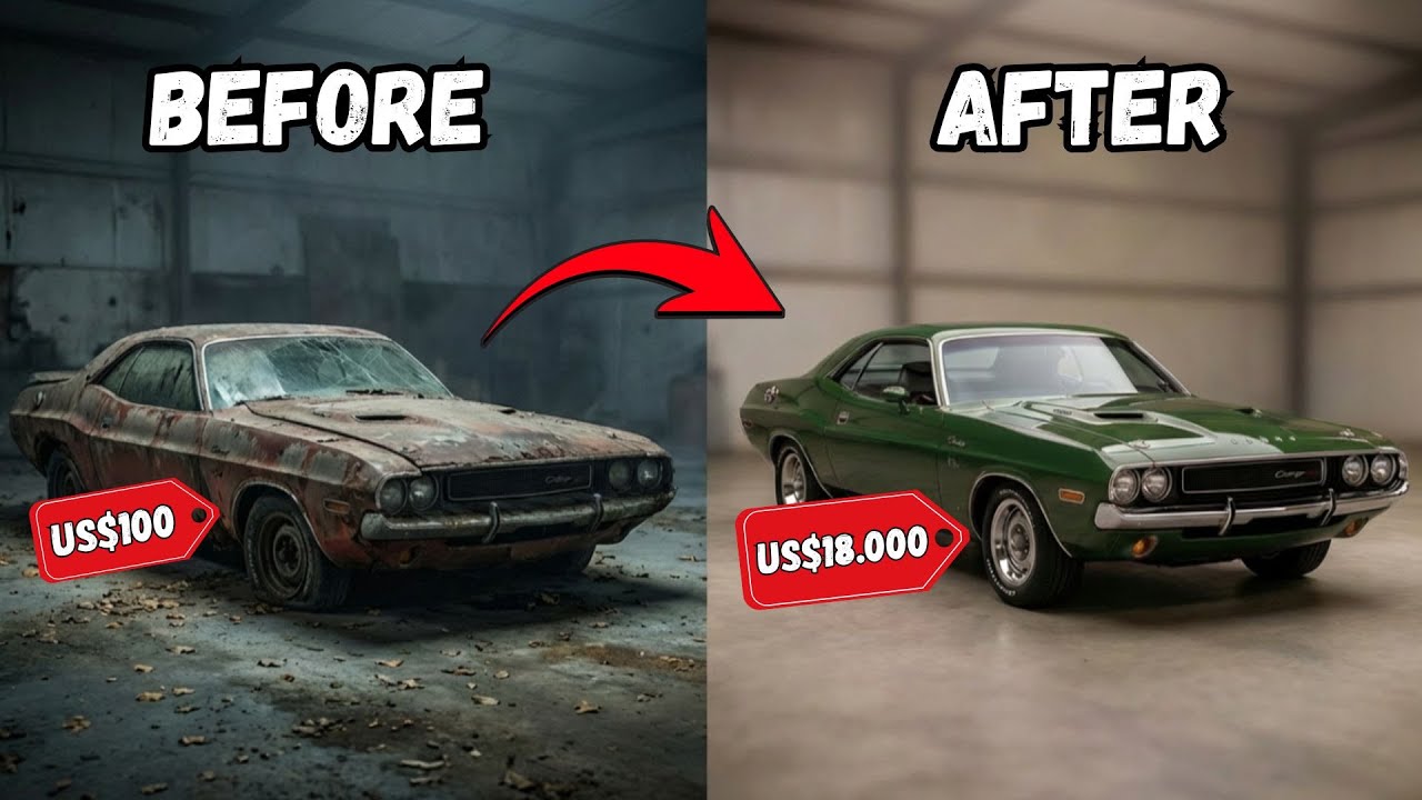 We restored a 1970 Dodge Challenger we Bought for $100 — The Result Was Insane