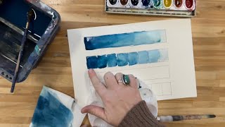 4 Different Value Scales in Acrylic and Watercolor