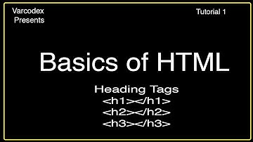 Tutorial 1 | Heading Tags | h1 h2 h3 h4 h5 | HTML Basics