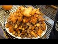 산더미 마늘통닭 + 똥집 + 염통 + 통마늘 - 의정부시장 통닭거리 / Garlic Chicken - Korean Street food
