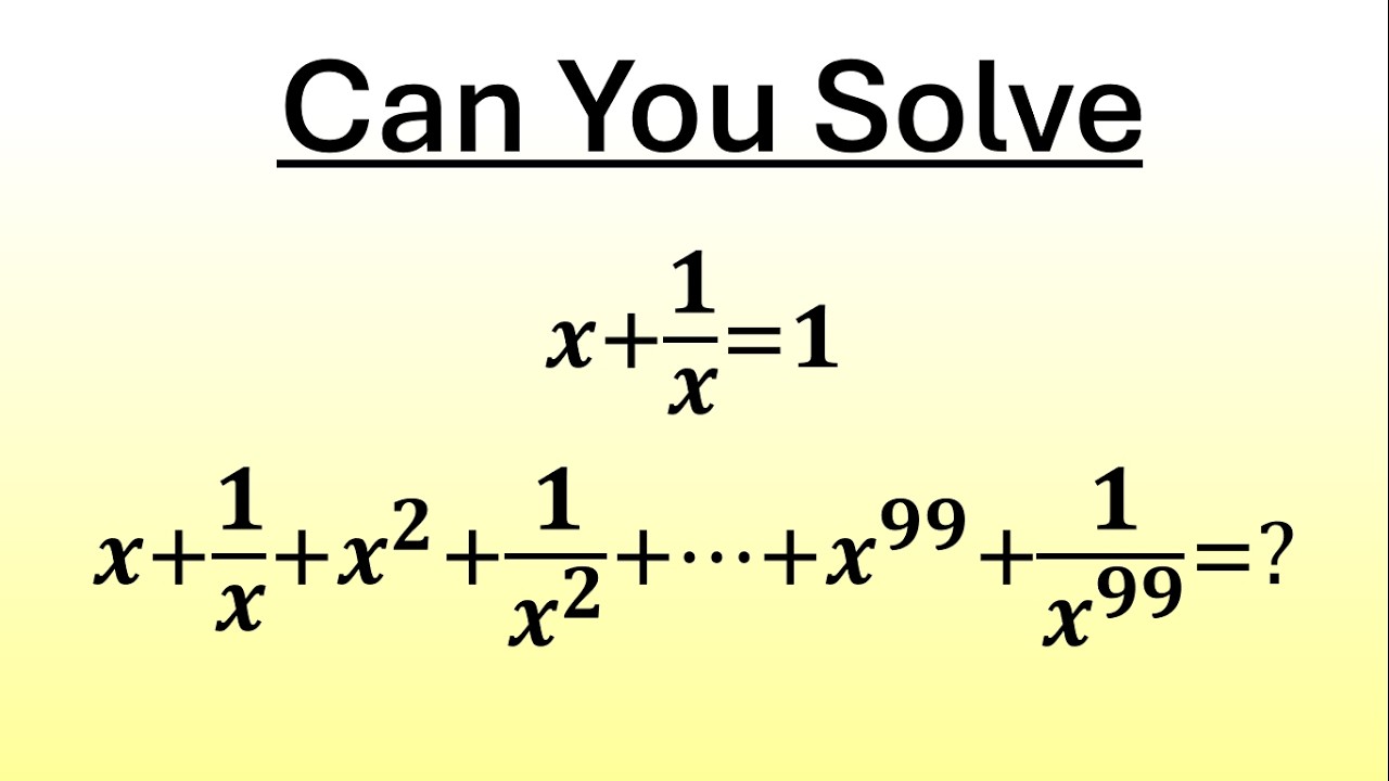 Эта алгебраическая задача кажется неразрешимой, но есть подвох!