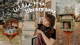 little free library tour 📚✨ exploring, book unhaul, & haul!