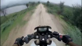 off-road stunts on Apache 200. stunts on dam