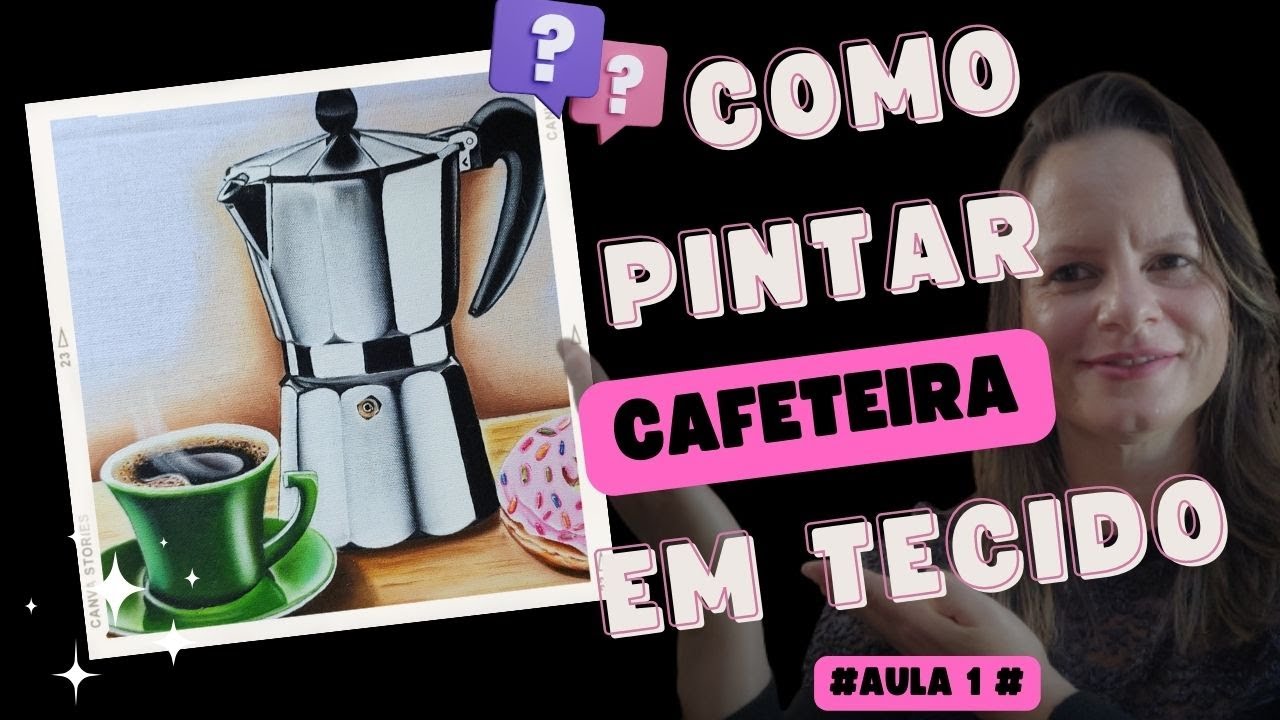 🎨Como pintar CAFETEIRA - ITALIANA para iniciantes-PASSO-A-PASSO]- Aula-1