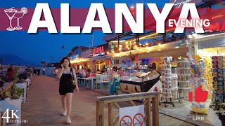 【4K??】Magical Night in Alanya Harbor, Turkey: Restaurants, Boats, and the Lighthouse