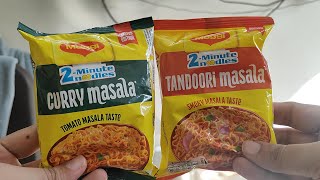 Trying NEW Limited Edition Maggi Monsoon Flavors! 🍜😋(Tandoori vs Curry Masala)🥊🔥