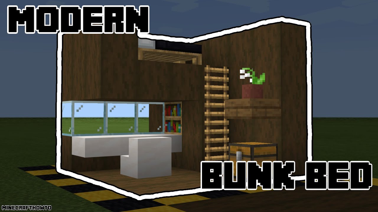 Modern Bunk Bed Minecraft, How To Make A Loft Bed In Minecraft