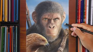 Painting Noa in Movie Kingdom of the Planet of the Apes (2024)｜Owen Teague｜X-Painting｜Colored Pencil