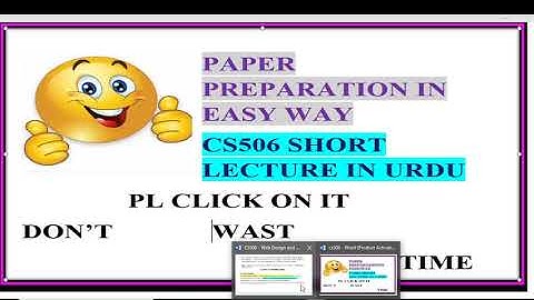 cs506 short lecture 23 or 24 urdu|web design short notes|cs506 short notes|cs506 paper preparation