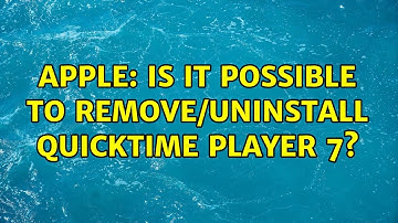 Apple: Is it possible to remove/uninstall Quicktime Player 7?