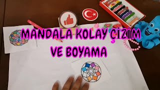 Mandala Çizim Ve Boyama | Mandala kolay desen çizimi | How to make mandala drawing